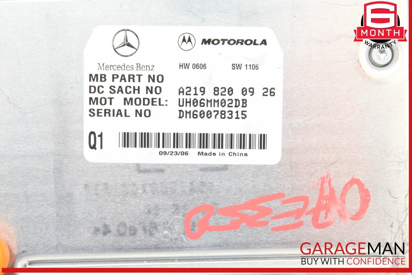 06-12 Mercedes W211 E350 ML350 Communication Control Module Unit 2198200926 OEM