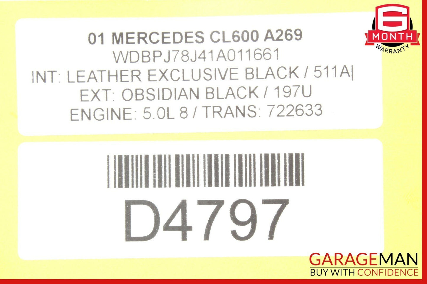 00-02 Mercedes W215 CL600 Rear Diff Axle Differential Diff Carrier OEM