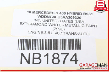 07-09 Mercedes W221 S400 Hybrid Dynamic Seat Pressure Vacuum Tank Reservoir OEM