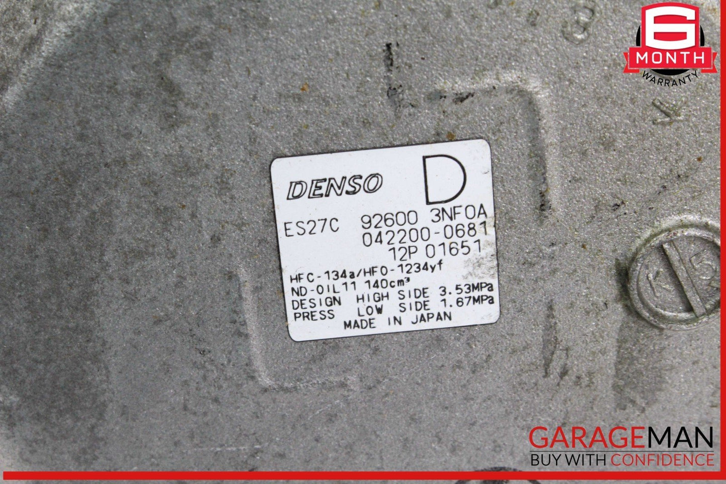 13-17 Nissan Leaf AC A/C Air Conditioning Compressor Denso 926003NF0A OEM