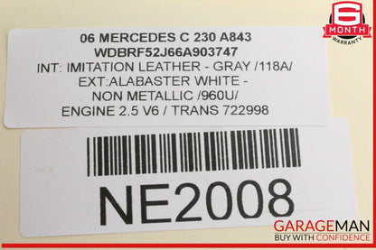 06-15 Mercedes W203 C230 Engine Oil Separator Cover 2720160134 OEM