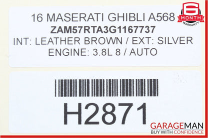 14-17 Maserati Ghibli S Q4 AWD 8 Speed Automatic Transmission Assembly OEM