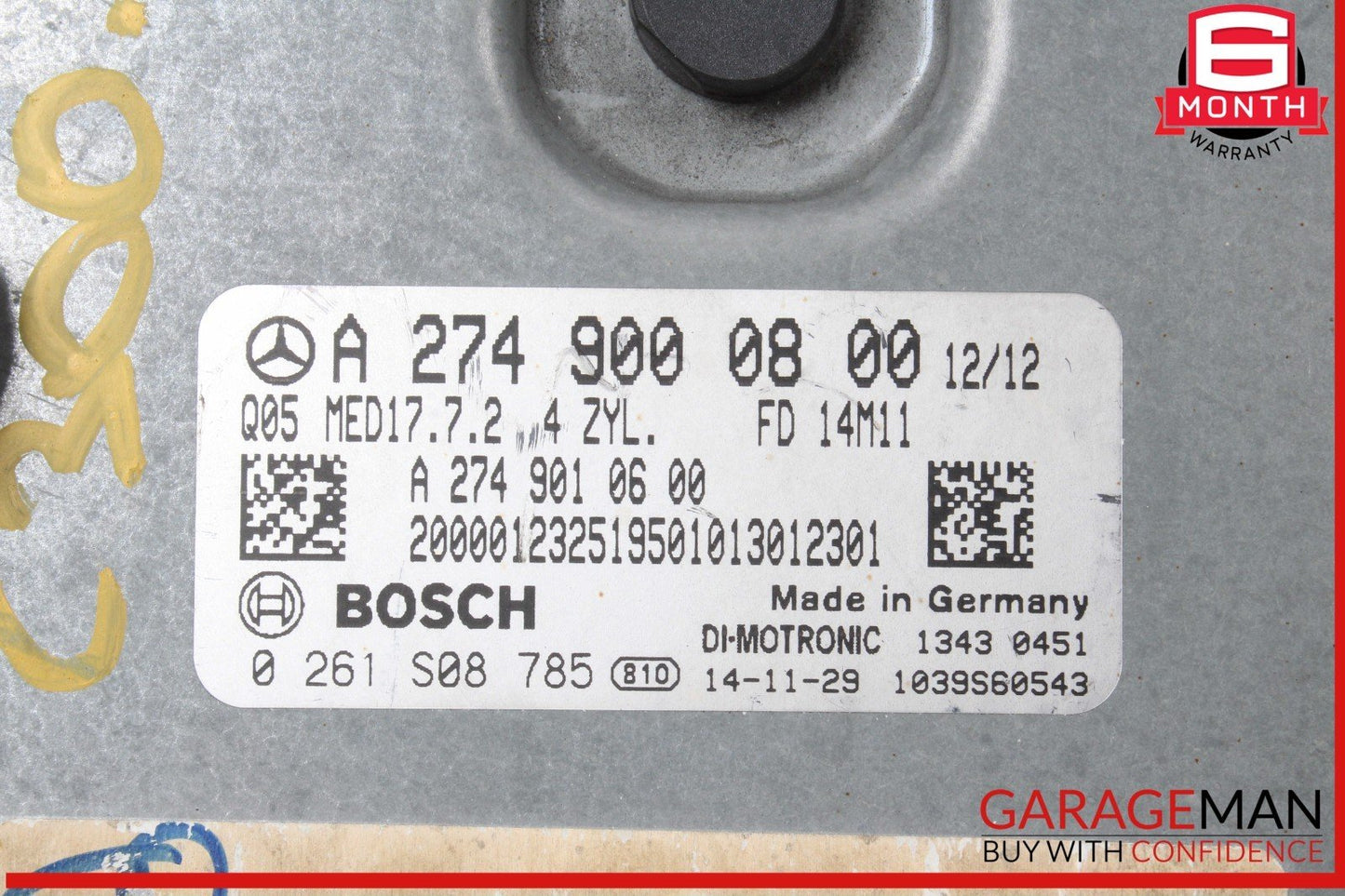 15-20 Mercedes W205 C300 GLC350e E300 M274 2.0L ECU ECM Engine Control Module