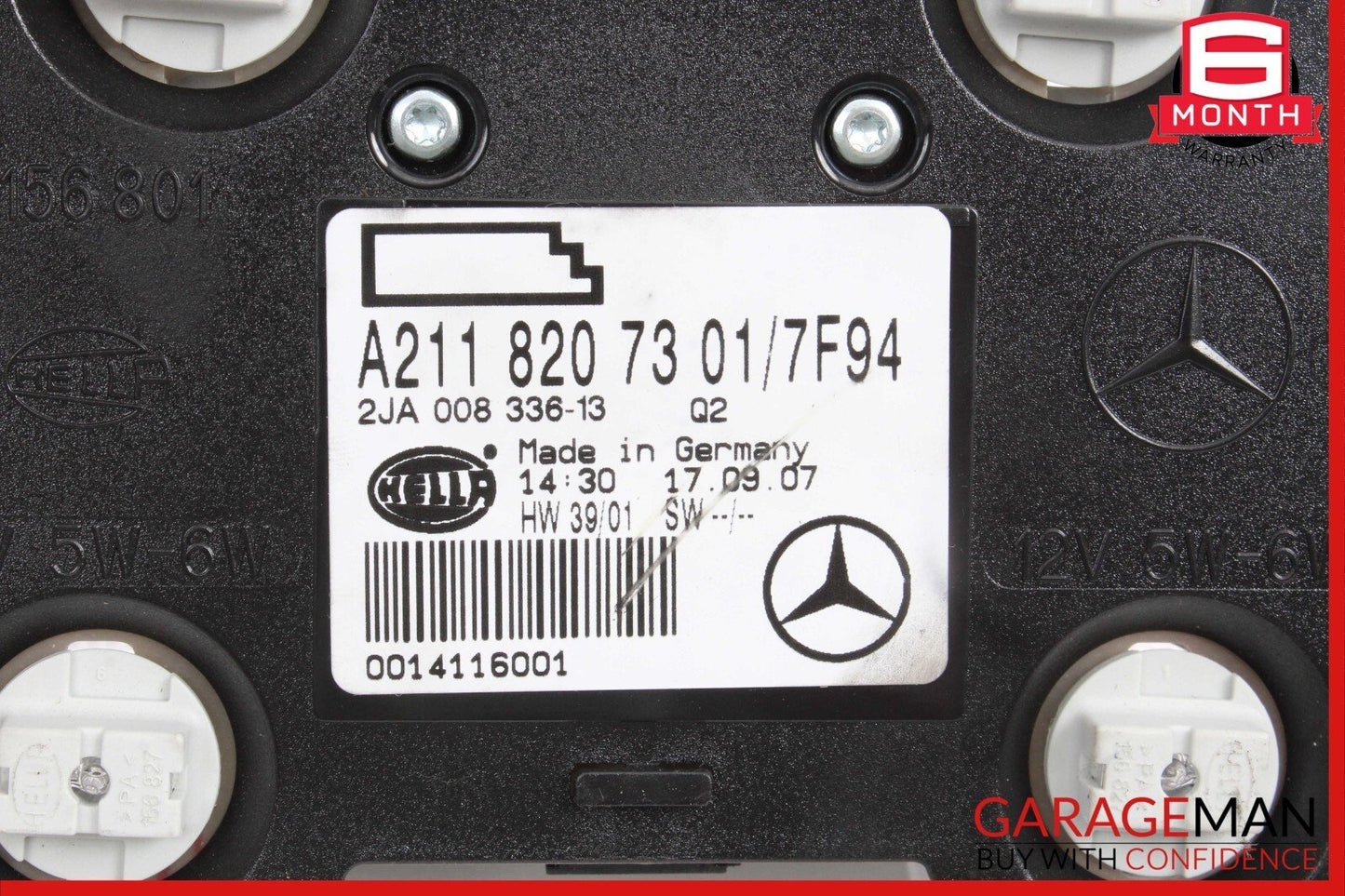 07-09 Mercedes W211 E350 E550 E63 Rear Overhead Dome Light 2118207301 OEM Gray