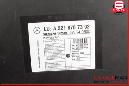 07-10 Mercedes W221 S550 CL550  Keyless Go Control Module 2218702392 OEM