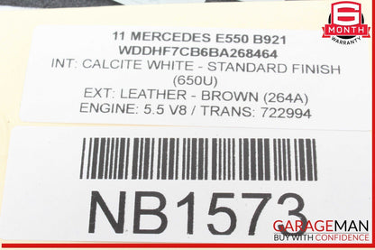 10-13 Mercedes W212 E550 E400 Rear Left Side Inner Tail Light Taillight Lamp