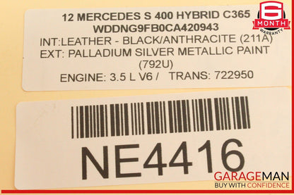 10-13 Mercedes W221 S400 Hybrid Alternator Generator Valeo 180A 0141542802 OEM