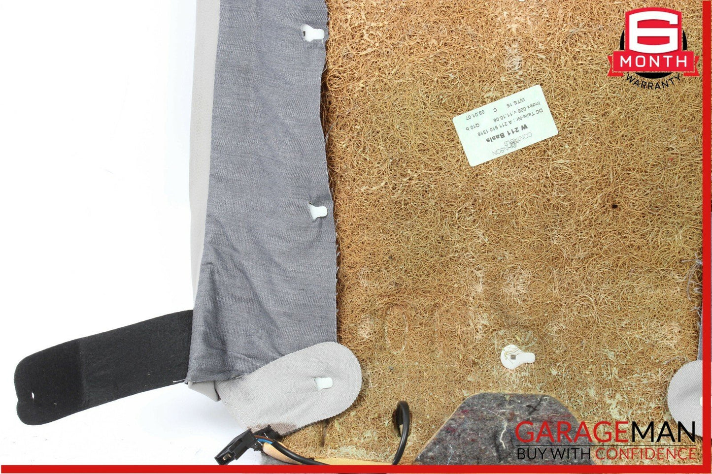 07-09 Mercedes W211 E350 Front Left / Right Top Upper Seat Cushion Cover Gray