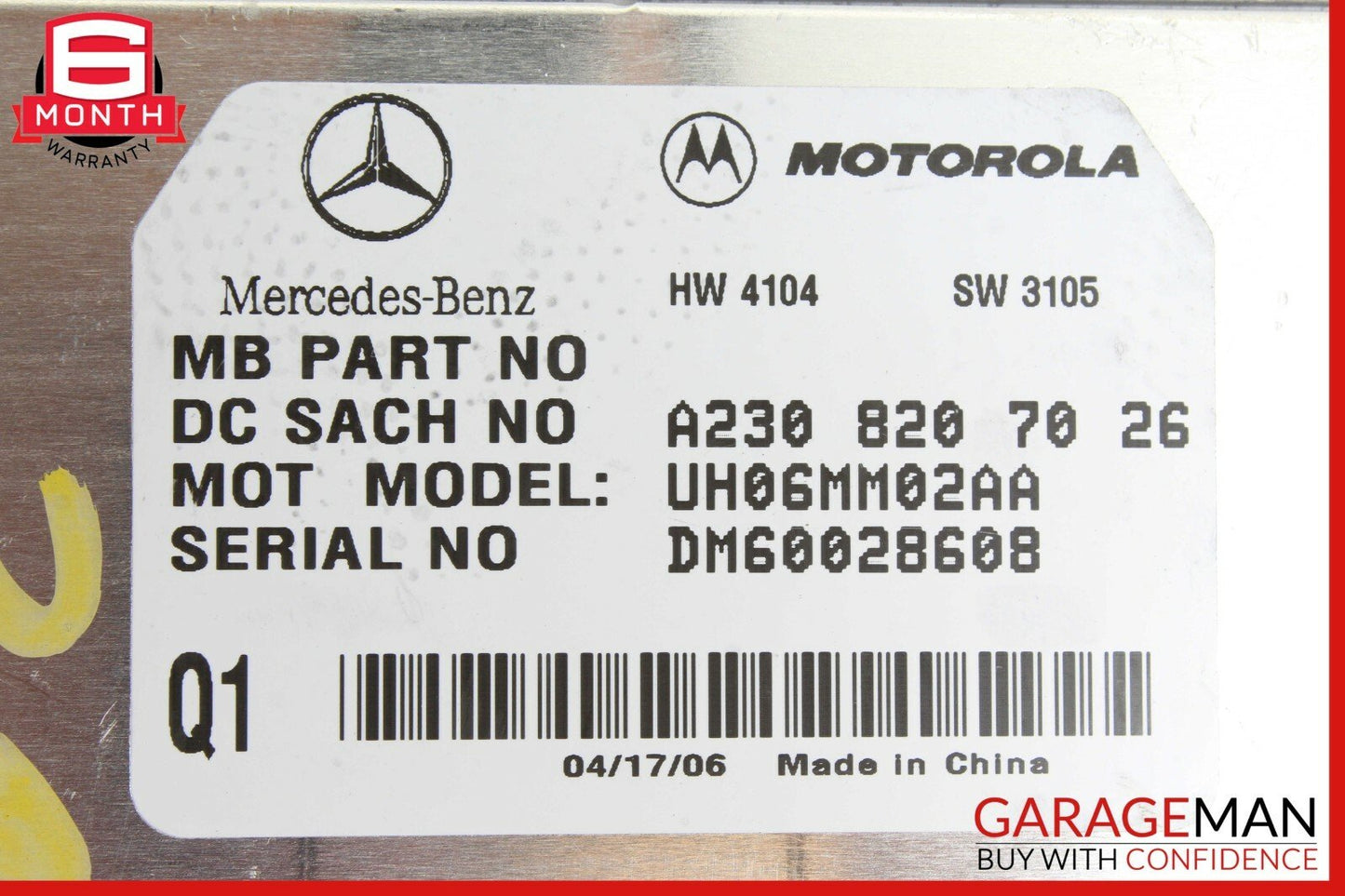 07-09 Mercedes W219 CLS500 SL600 Voice Phone Telephone Communication Module OEM