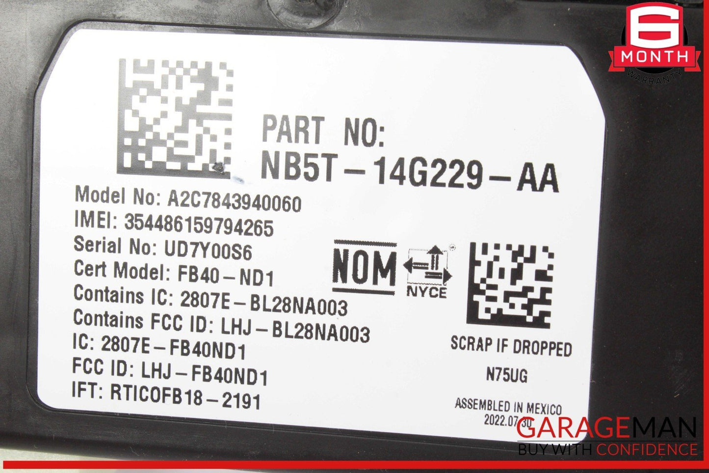 20-24 Lincoln Aviator Telematics Communication Control Module Unit NB5T14G229AA