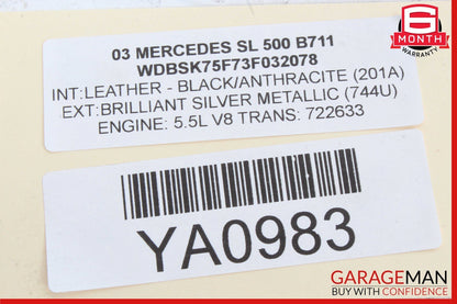 03-06 Mercedes R230 SL500 SL55 Front Right Side Exterior Door Handle Keyless Go