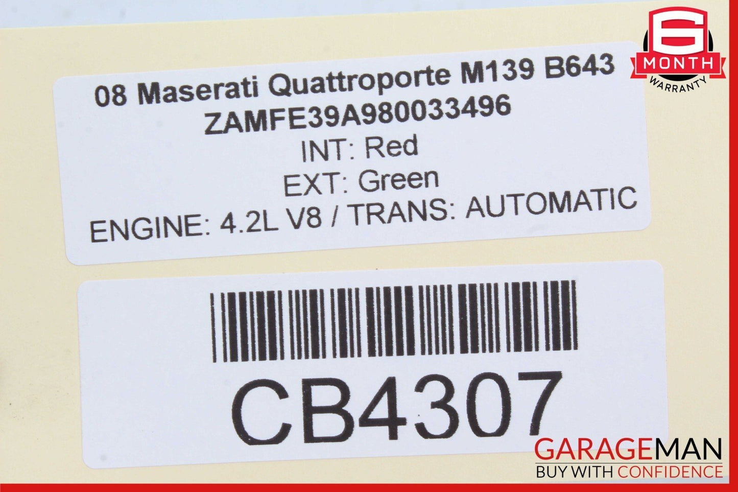 03-19 Maserati Quattroporte M139 4.2L V8 A/C Receiver Drier Container OEM