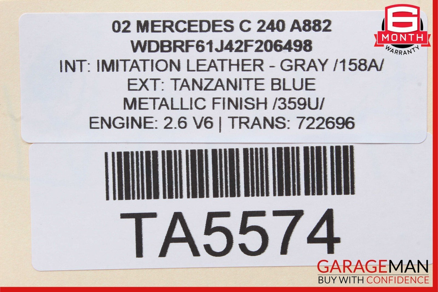 01-07 Mercedes W203 C320 C230 C240 Rear Right Side Door Control Module Unit OEM