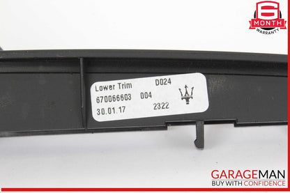 14-17 Maserati Ghibli Center Dash Under Screen Lower Trim Panel Cover Emblem OEM