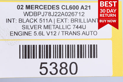 01-02 Mercedes W215 CL600 S600 V12 Engine Starter Motor Assembly 0051512401 A21