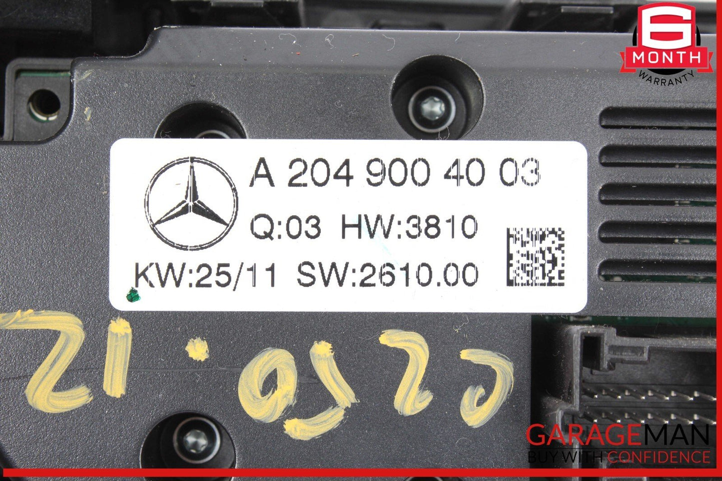 12-14 Mercedes W204 C250 C63 AMG C300 AC A/C Heater Climate Control w/ Trim OEM