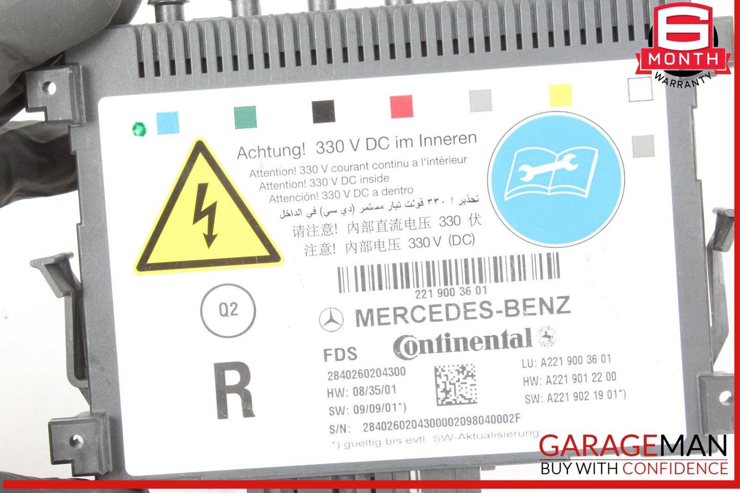 10-13 Mercedes W221 S400 Hybrid Front Right Seat Dynamic Lumbar Control Module