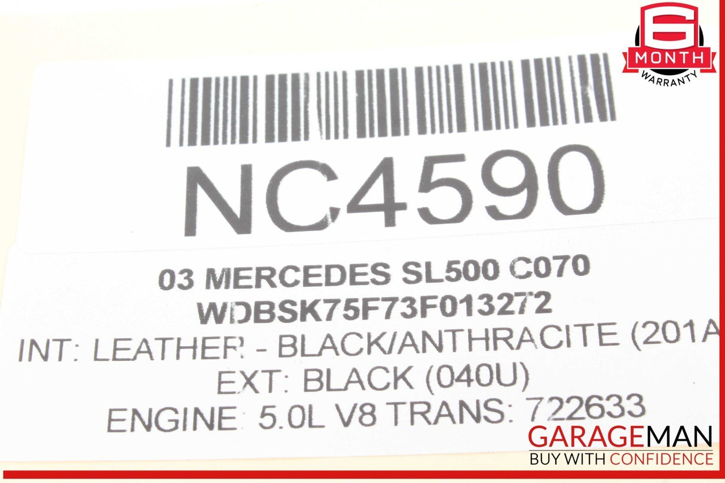 03-06 Mercedes R230 SL500 SL55 Front Left Exterior Door Handle Keyless Go OEM
