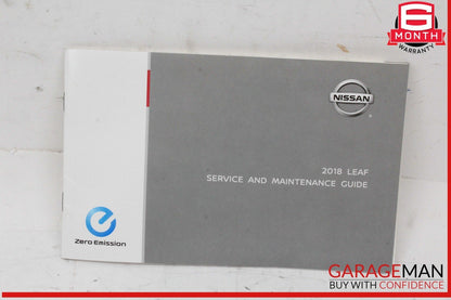 18 Nissan Leaf Owner Owner's Operator Manual Maintenance Guide Booklet w/ Case