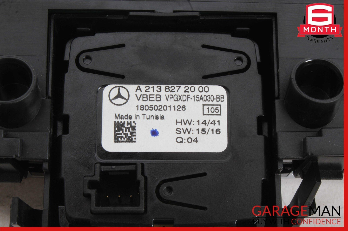 15-18 Mercedes W205 C300 Center Dashboard Hazard Control Switch w/ Clock Assy