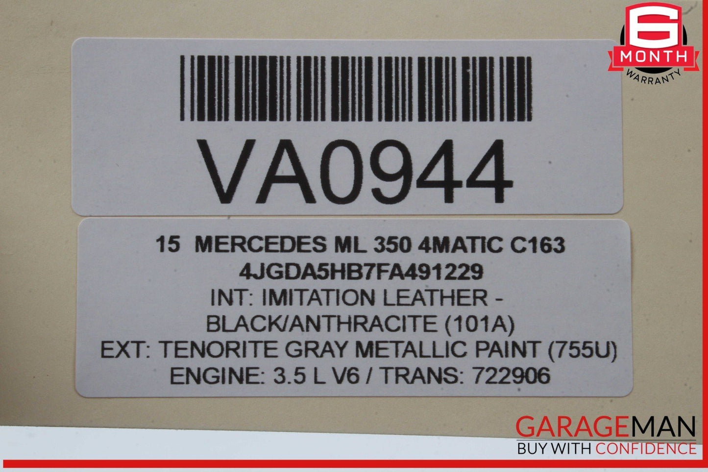 12-19 Mercedes W166 ML350 4MATIC Front Left Side Door Window Regulator Motor OEM