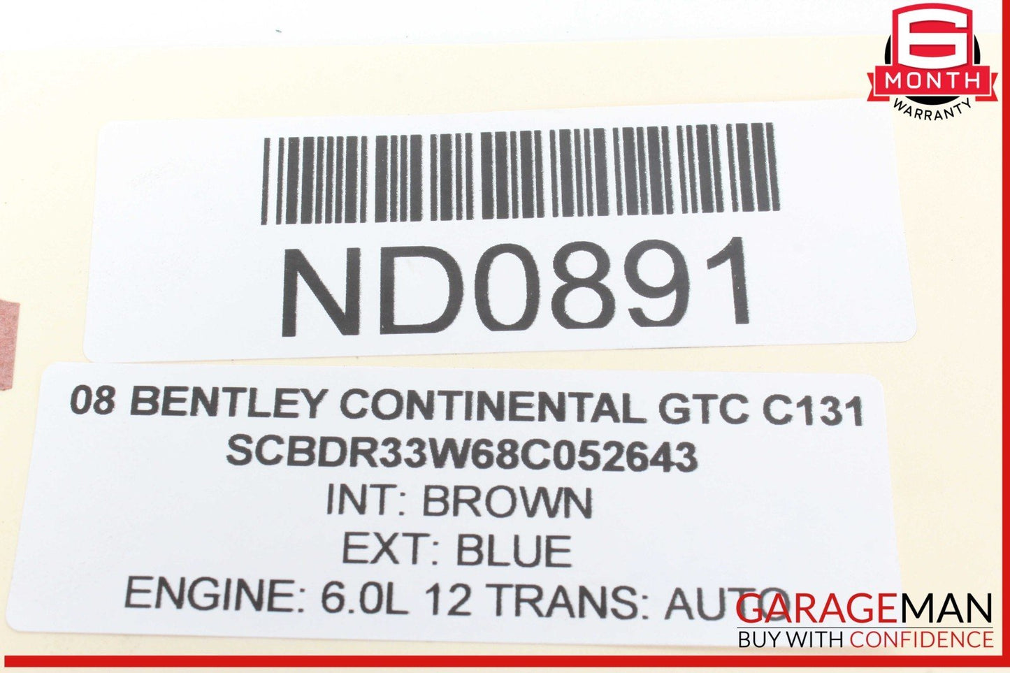 07-10 Bentley Continental GTC Rear Left Driver Side Lower Control Arm OEM
