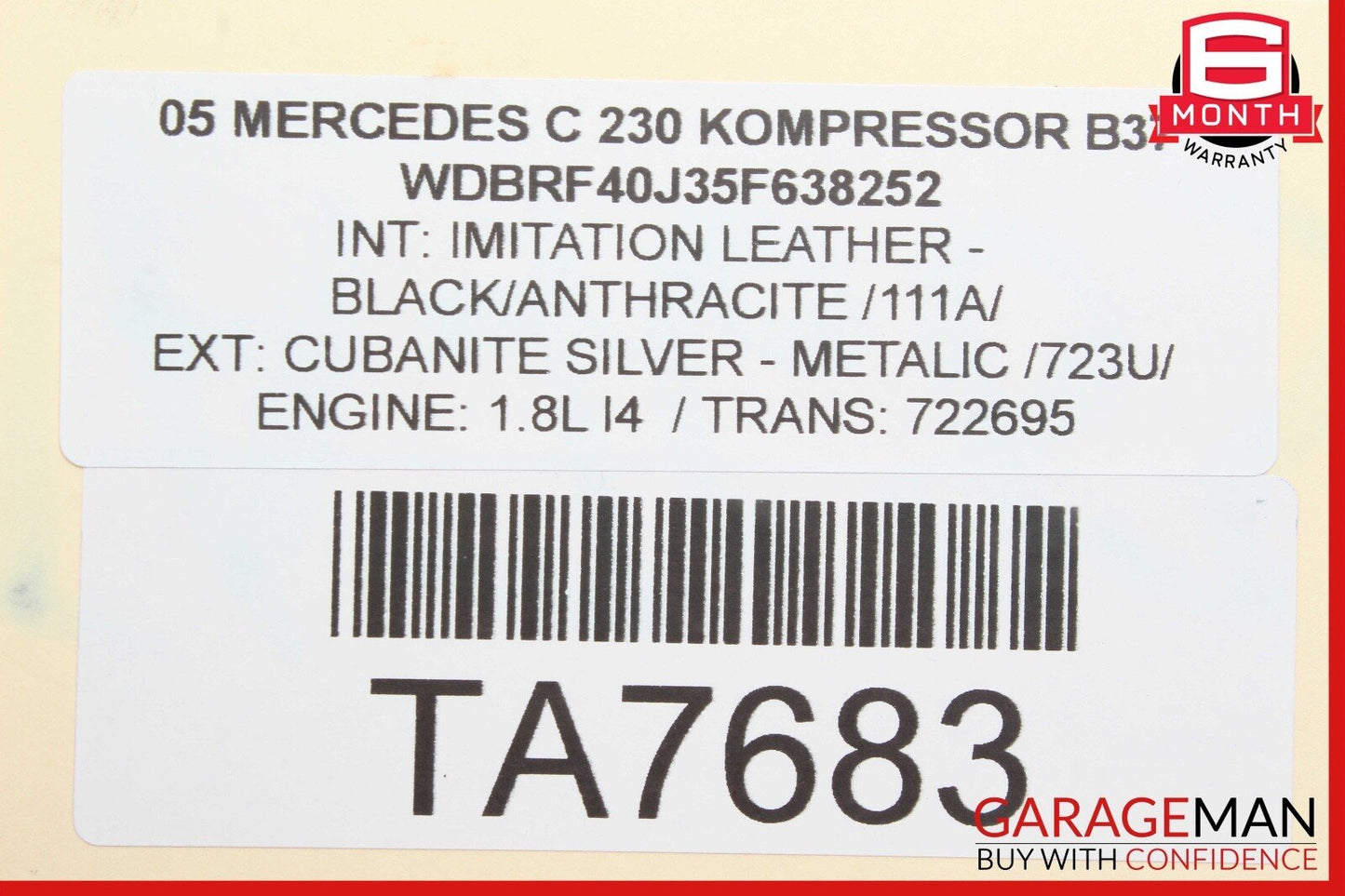 01-07 Mercedes W203 C230 Rear Left Door Window Motor 2038202942 OEM