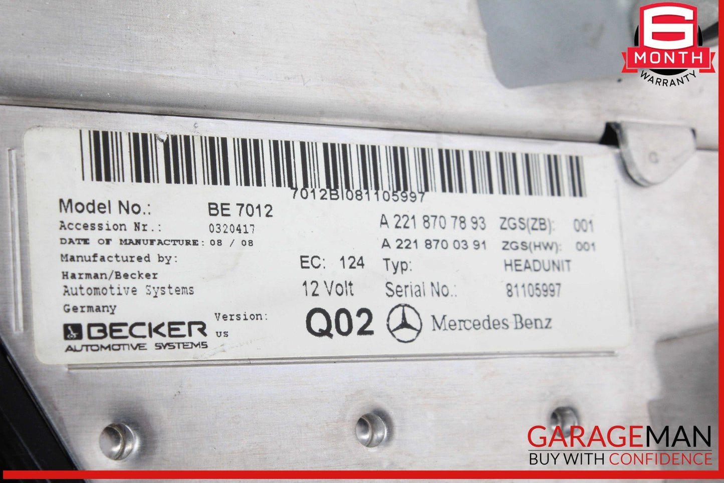07-09 Mercedes W221 S550 S65 AMG Head Unit Navigation Command CD Player OEM