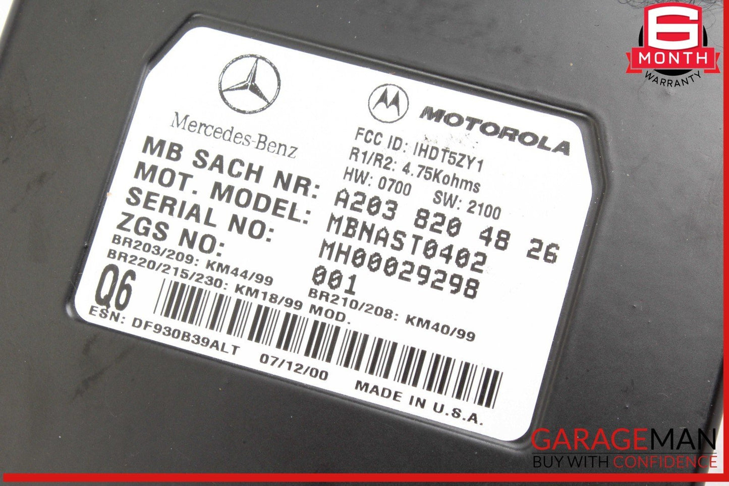 00-09 Mercedes R170 SLK320 SL550 Voice Command Control Module 2038205826 OEM