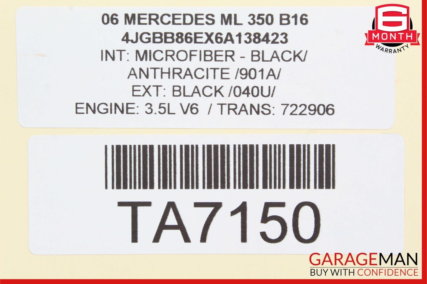 06-13 Mercedes W164 ML350 R350 GL450 Front Right Side Door Control Module OEM