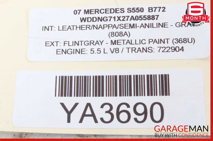 07-14 Mercedes CL550 S550 S600 Ride Height ESP Parking Sensor Controller Switch