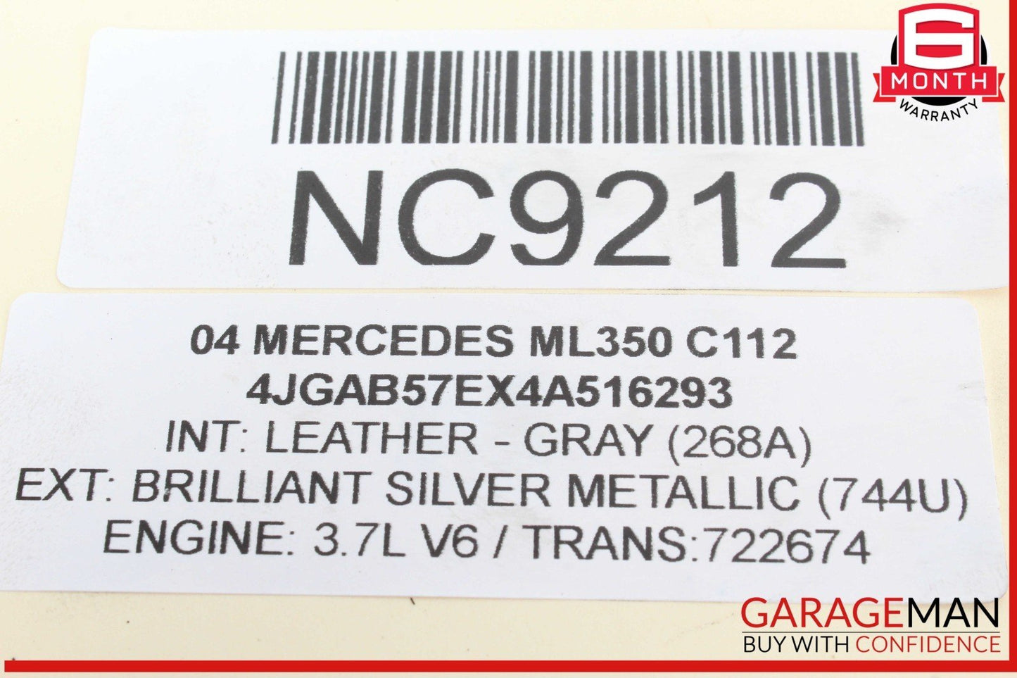 98-05 Mercedes W163 ML350 ML500 ML55 AMG Rear Left Side Exterior Door Handle