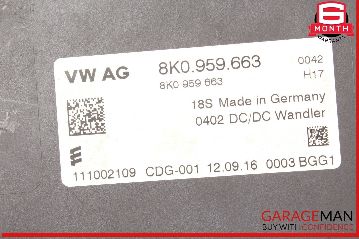 15-19 Porsche Macan 95B Voltage Stabilizer Control Module Unit ECU 8K0959663 OEM