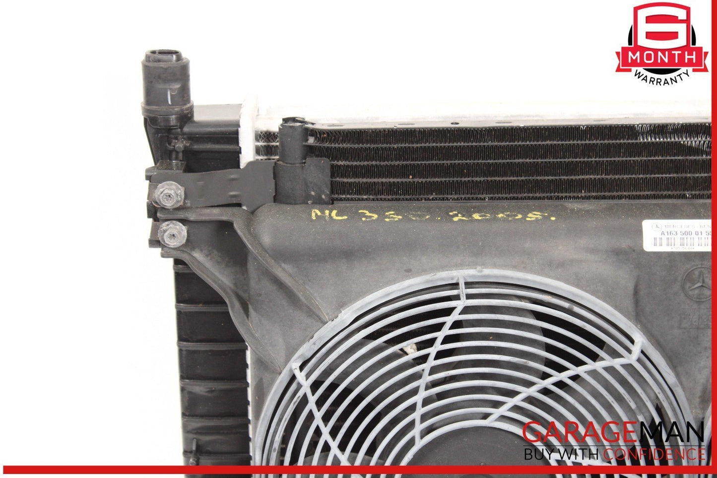 98-05 Mercedes W163 ML350 Engine Cooling Radiator AC A/C Condenser Assembly OEM