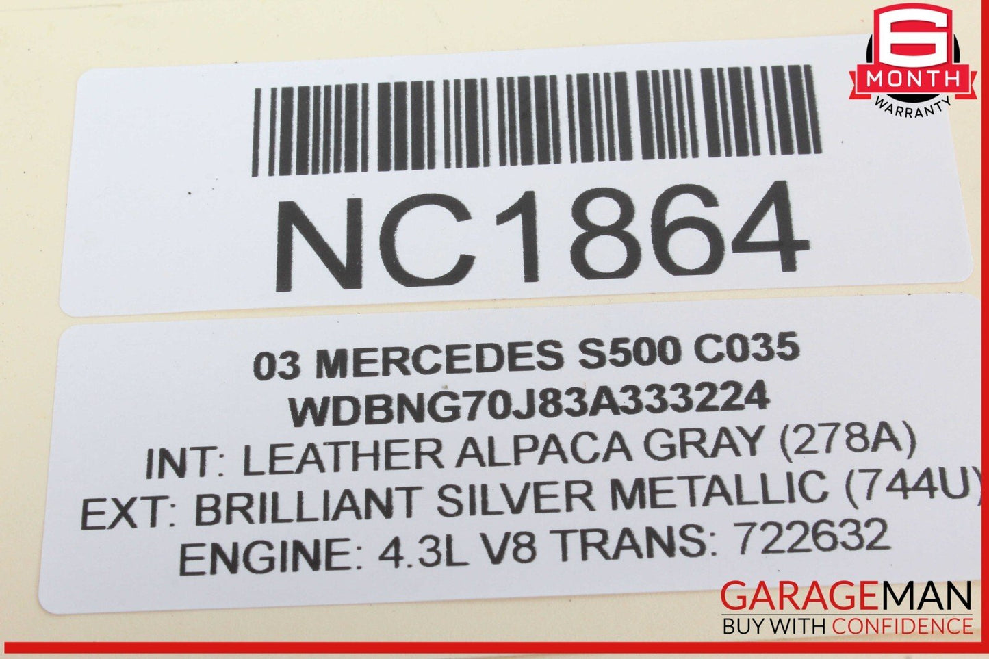 00-06 Mercedes W220 S500 Rear Left Driver Side Seat Control Module Unit OEM