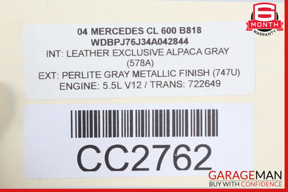 03-06 Mercedes W215 CL600 S600 Rear Axle Carrier Differential Diff 2.65 OEM