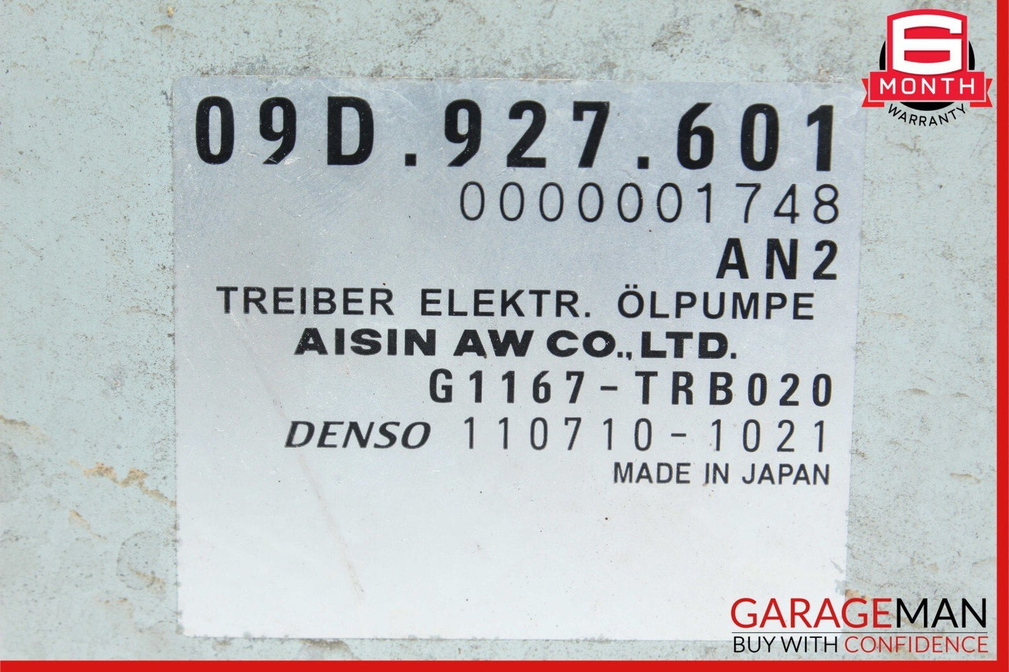 11-17 Porsche Cayenne 958 S Gearbox Oil Pump Control Module 09D927601 OEM