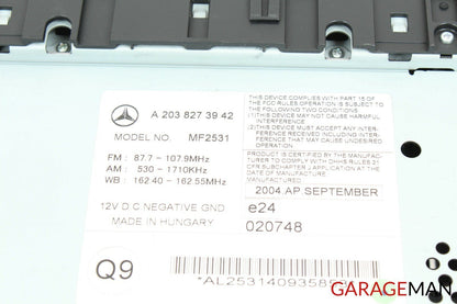 01-07 Mercedes W203 C230 C320 AM FM Radio Stereo CD Player MF2531 2038273942 OEM