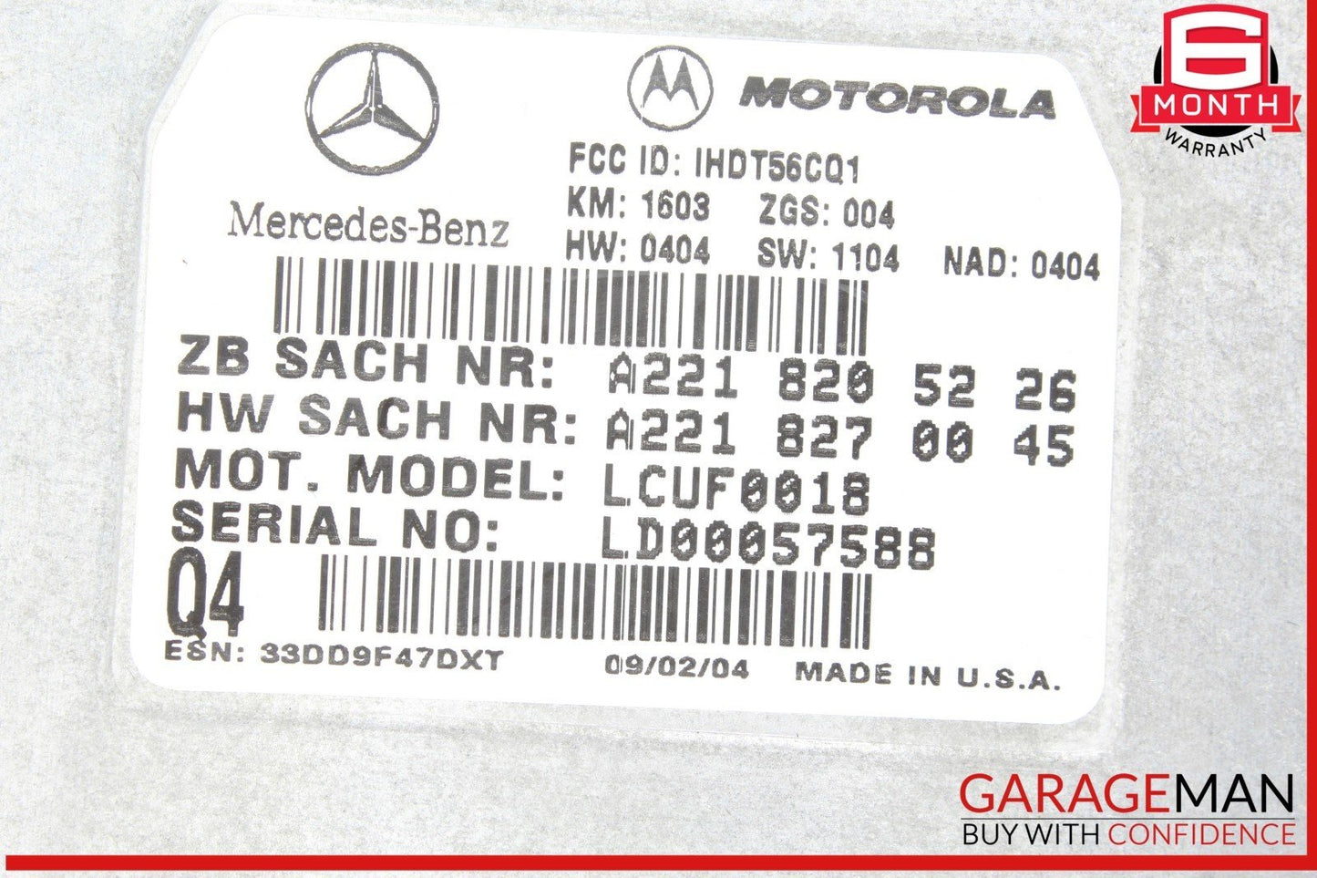 Mercedes W209 CLK320 SL500 Voice Communication Control Module 2218205226 OEM