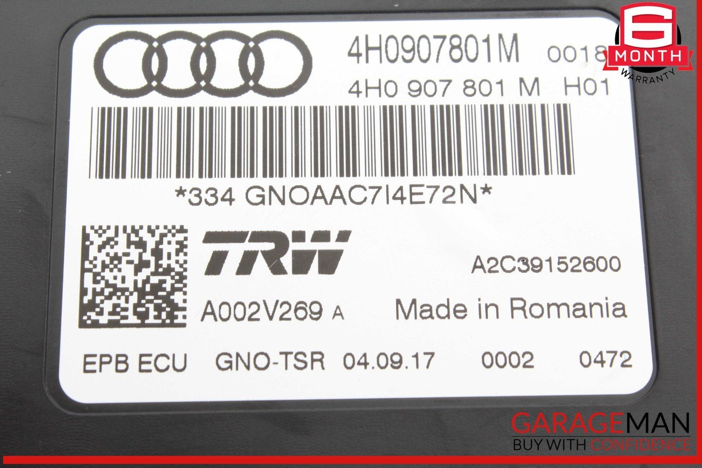 16-18 Audi A6 A7 Emergency Parking Brake Control Module Unit 4H0907801M OEM