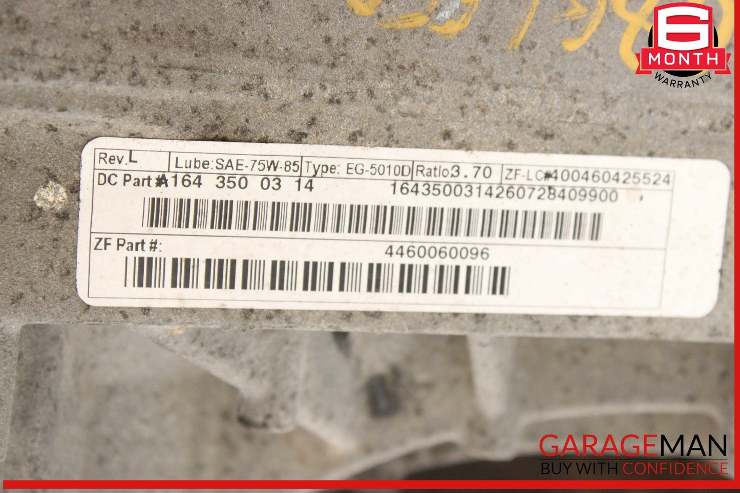 06-12 Mercedes GL450 R350 ML500 Rear Differential Diff Axle Carrier 3.70 Ratio