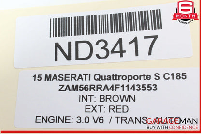 14-17 Maserati Quattroporte S Ignition Engine Start Stop Switch Control OEM