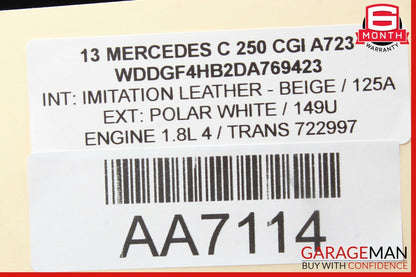 08-14 Mercedes W204 C250 C350 Front Left Driver Side Door Lock Latch Actuator