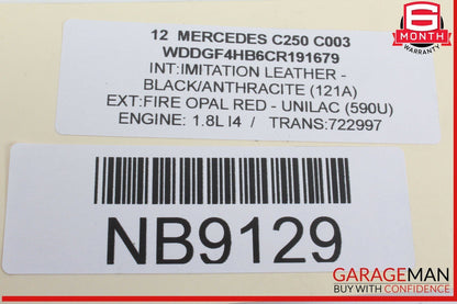 10-18 Mercedes W204 C250 Front Left Side Seat Control Module 1729007500 OEM