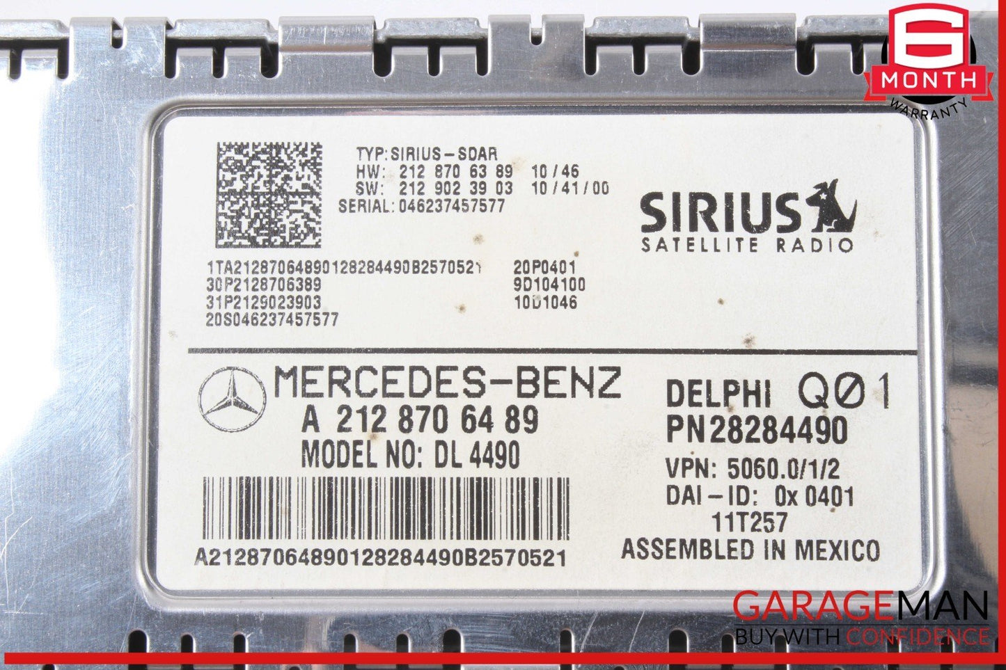 12-14 Mercedes W204 C250 GLK350 Sirius Satellite Radio Receiver 2128706489 OEM