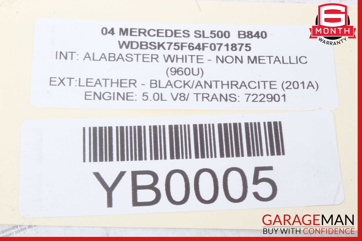 03-06 Mercedes R230 SL500 SL55 AMG Front Left Driver Side Exterior Door Handle