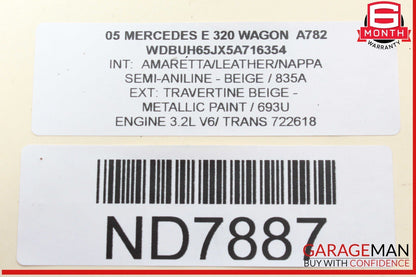 04-09 Mercedes W211 E320 E350 Wagon Rear Air Suspension Bag Shock A-2726 Arnott