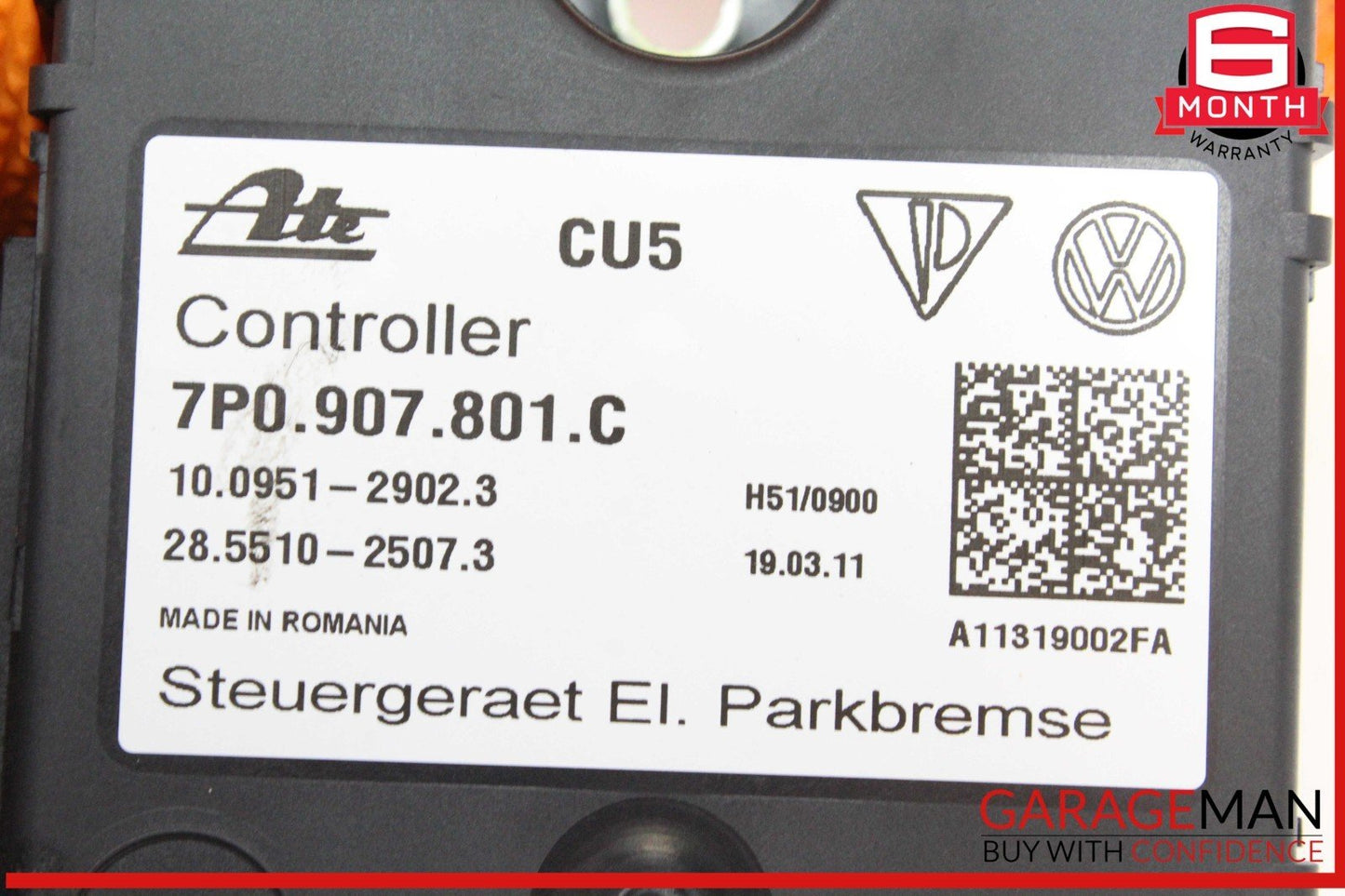11-18 Porsche Cayenne 958 Electric Parking Brake Control Module Unit 7P0907801C
