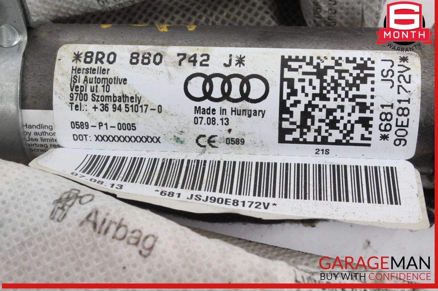 13-17 Audi SQ5 Q5 Right Passenger Side Curtain Airbag Air Bag 8R0880742J OEM