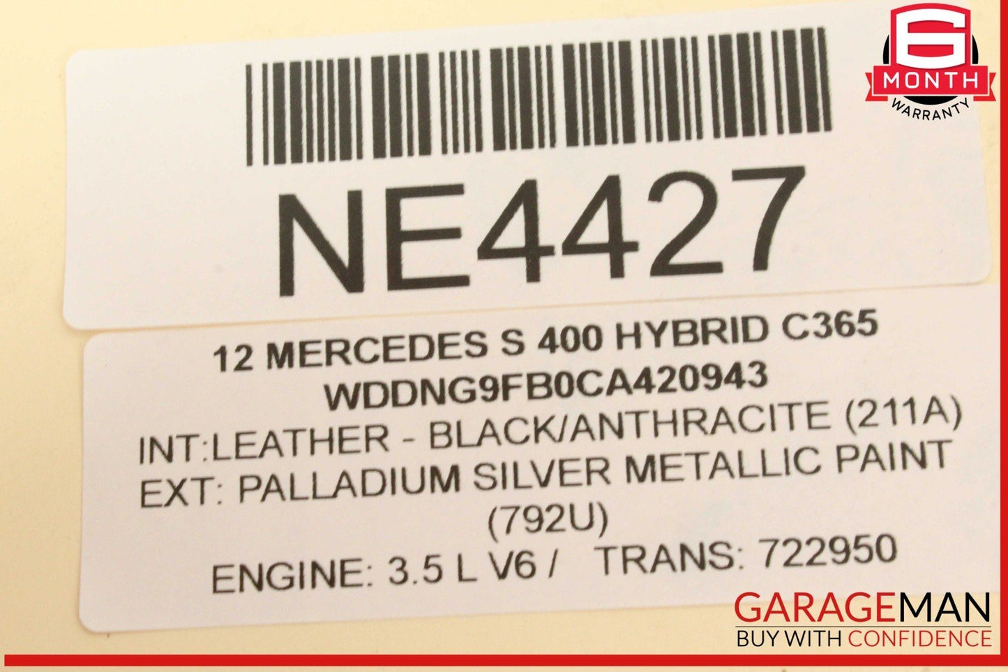 07-13 Mercedes W221 S400 Hybrid Air Airmatic Tank Suspension Pressure Reservoir